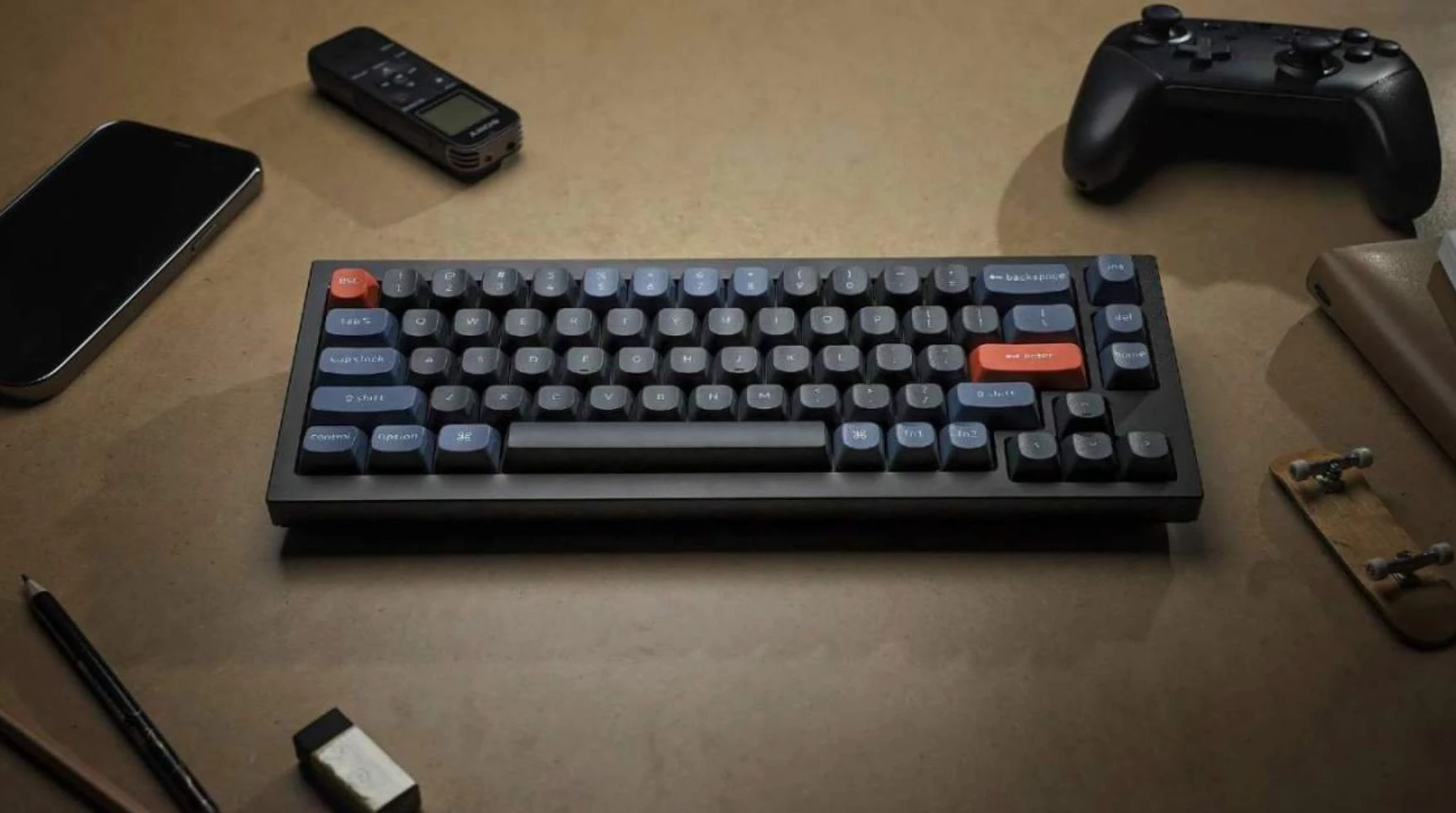 Keychron Q2 custom 65% mechanical keyboard with QMK compatibility in an anodized aluminum case