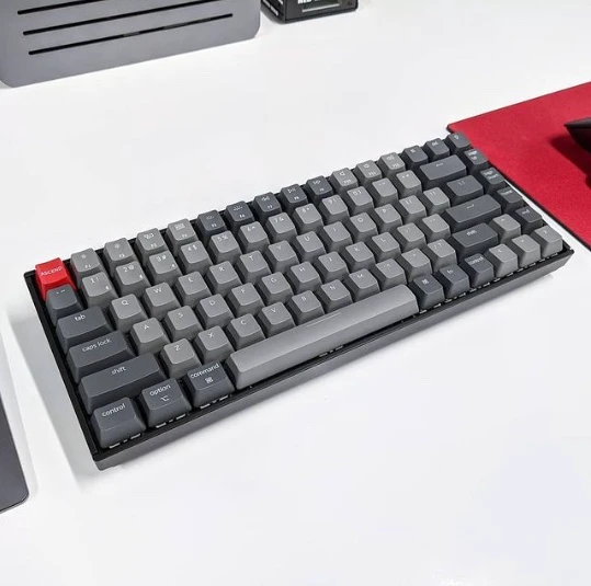 Keychron K2 mechanical keyboard featured in creator desk setup reviews and YouTube videos
